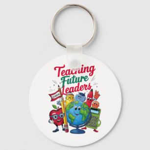 Retro onderwijs toekomstige leiders leraar school sleutelhanger