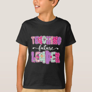 Retro onderwijs toekomstige leiders preppy leraar t-shirt