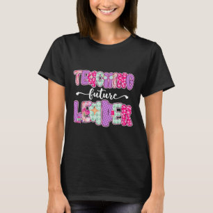 Retro onderwijs toekomstige leiders preppy leraar t-shirt
