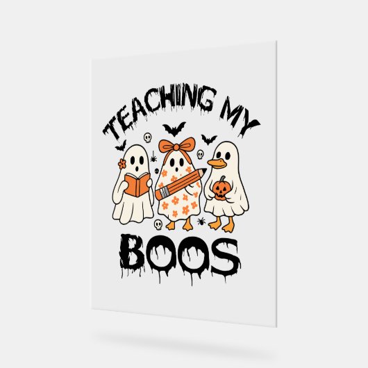 Retro Onderwijzen Mijn Boeken Halloween Acryl Bord (Hoek)