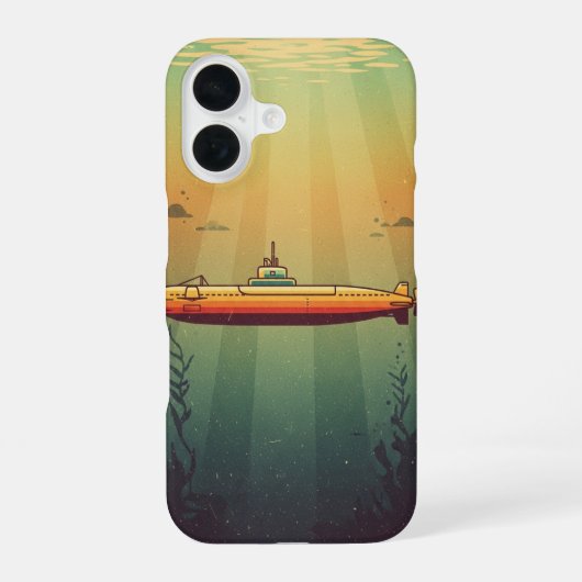 Retro Onderzeeër iPhone 16 Hoesje (Achterkant)