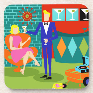 Retro Onderzetters van het Paar van Martini Harde