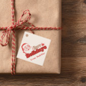 Retro ondeugende Kerstman Bedankjes Labels