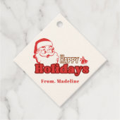 Retro ondeugende Kerstman Bedankjes Labels (Voorkant)
