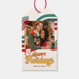 Retro ondeugende Kerstman Cadeaulabel