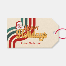 Retro ondeugende Kerstman Cadeaulabel