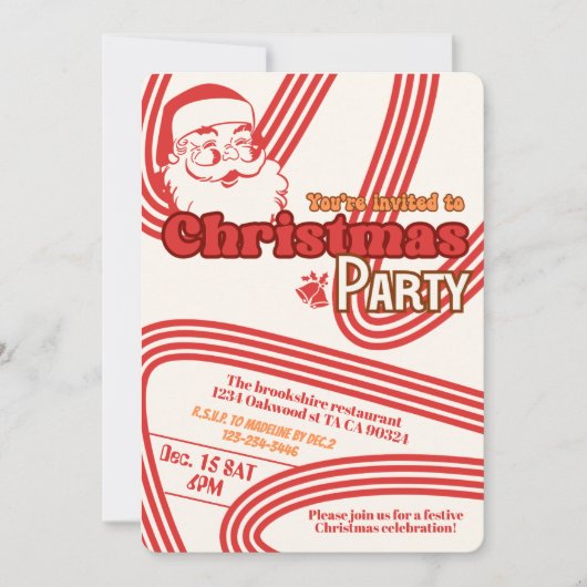 Retro ondeugende Kerstman Kaart (Voorkant)