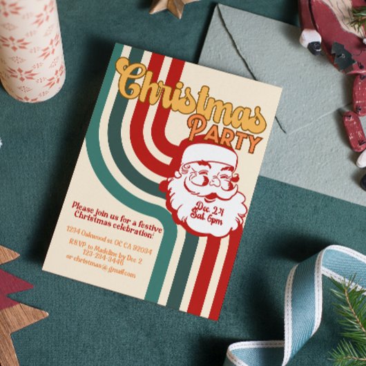 Retro ondeugende Kerstman Kaart