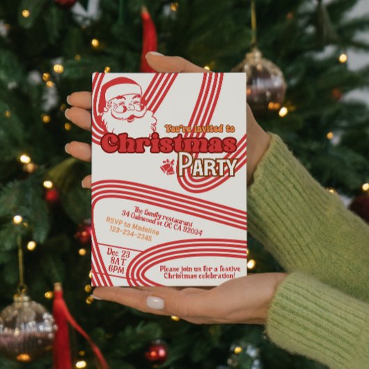 Retro ondeugende Kerstman Kaart