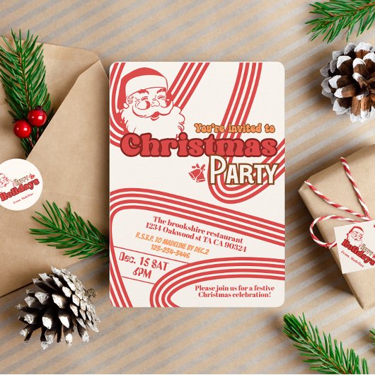 Retro ondeugende Kerstman Kaart