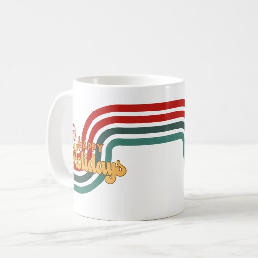 Retro ondeugende Kerstman Koffiemok (Voorkant links)