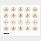Retro ondeugende Kerstman Ronde Sticker (Vel)