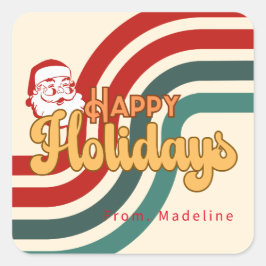 Retro ondeugende Kerstman Vierkante Sticker