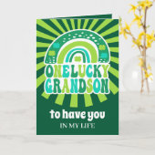 Retro One Gelukkige Kleinzoon St. Patrick's Day Ka Kaart (Gele Bloem)