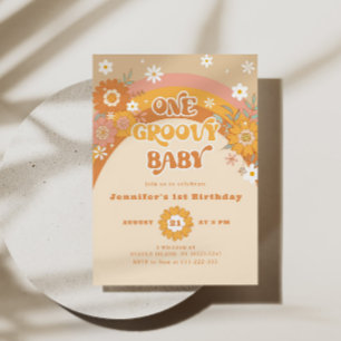 Retro One groovy baby jarig Kaart