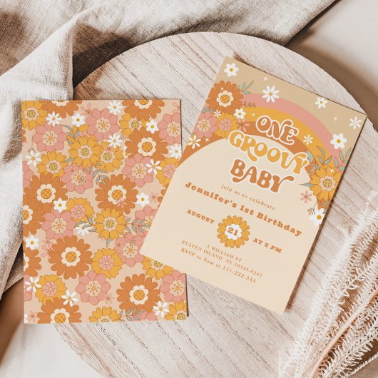 Retro One groovy baby jarig Kaart