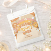 Retro one groovy baby neemt een trappenzak bedankzakje (Geknipt)