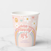 Retro One Groovy Girl Regenboog 1e Verjaardag