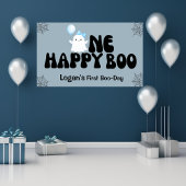 Retro One Happy Boo Boy 1e verjaardagsfeestje Spandoek