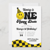 Retro One Happy Dude 1e Verjaardag Kaart (Voorkant)