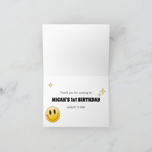 Retro One Happy Dude Verjaardag Dank je kaart (Binnen)