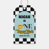 Retro One Happy Dude Verjaardag Dank u Label Cadeaulabel (Voorkant)