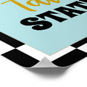 Retro One Happy Dude Verjaardag Tattoo Stationsbor Poster (Hoek)