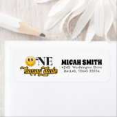 Retro One Happy Dude Verjaardagsadreslabel Etiket (Insitu)