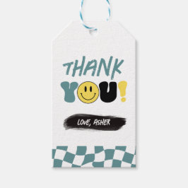 Retro One Happy guy First Birthday Dank je Label Cadeaulabel