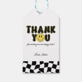 Retro One Happy guy First Birthday Dank je Label Cadeaulabel (Voorkant)