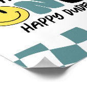 Retro One Happy Man First Birthday Welcome Sign Poster (Hoek)