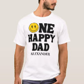 Retro One Happy Smile Face Dad Birthday T-shirt (Voorkant)