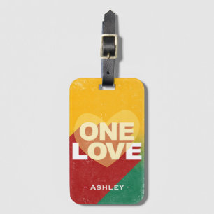 Retro One Love Poster Art Colorful Personated Bagagelabel
