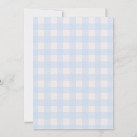 Retro One Lucky Duck 1st Birthday Blue Gingham Kaart (Achterkant)