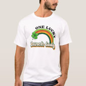 Retro One Lucky Lunch Lady St Patrick's Day Shamro T-shirt (Voorkant)
