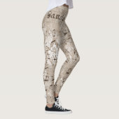Retro one-of-a-kind efemera patronen vrouwen wit leggings (Rechts)