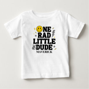 Retro One Rad Little Dude Smile Boy 1e Verjaardag 