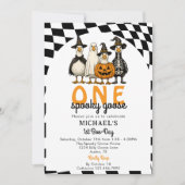 Retro One Spooky Goose Halloween 1e verjaardag Kaart (Voorkant)