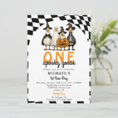 Retro One Spooky Goose Halloween 1e verjaardag Kaart (Staand voorkant)