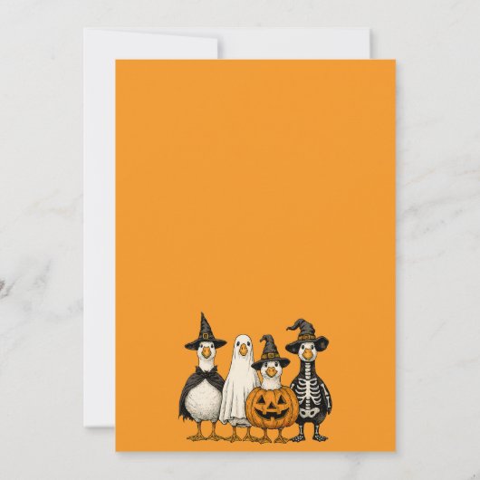 Retro One Spooky Goose Halloween 1e verjaardag Kaart (Achterkant)