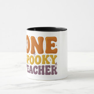 Retro One Spooky Teacher Groovy Halloween Mok
