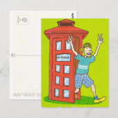 Retro One.Tel Telephone Box Briefkaart (Voorkant / Achterkant)