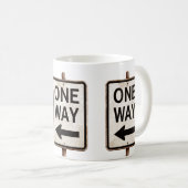 Retro ONE WAY roestig straatbord Koffiemok (Voorkant rechts)