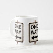 Retro ONE WAY roestig straatbord Koffiemok (Voorkant links)