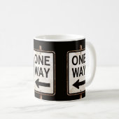 Retro ONE WAY roestig straatbord Koffiemok (Voorkant rechts)