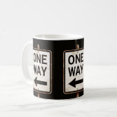 Retro ONE WAY roestig straatbord Koffiemok (Voorkant links)