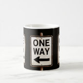 Retro ONE WAY roestig straatbord Koffiemok (Center)