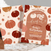 Retro Onederful Arch Pompoen 1e verjaardag Kaart