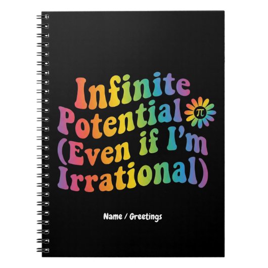 Retro Oneindig Potentieel Irrationele Pi-dag Wisku Notitieboek (Voorkant)