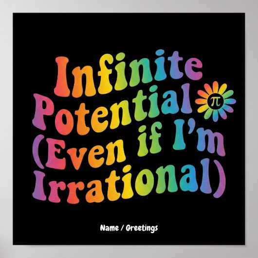 Retro Oneindig Potentieel Irrationele Pi Dag Wisku Poster (Voorkant)
